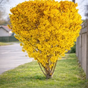 Forsythia ploaia de aur tufă galbenă înflorită primăvara