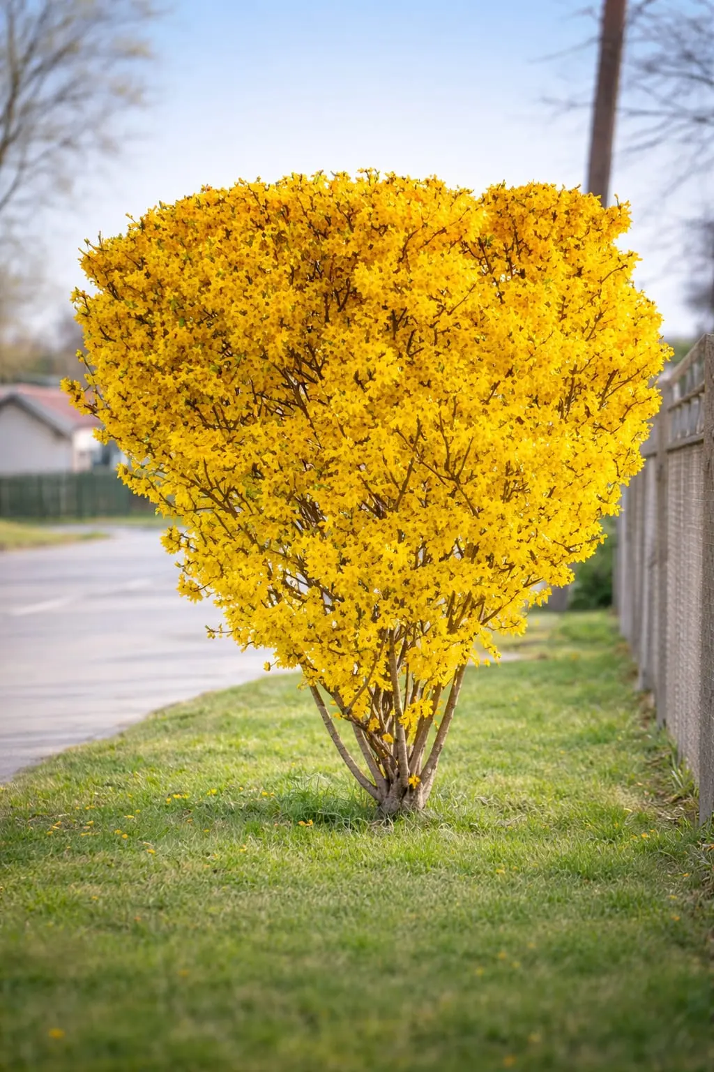 Forsythia ploaia de aur tufă galbenă înflorită primăvara