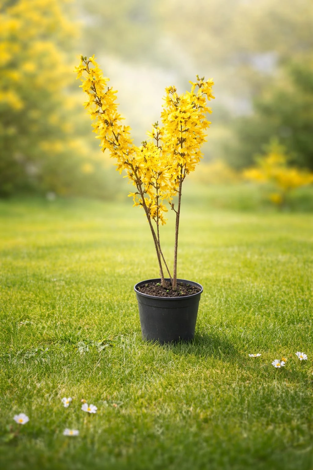 Forsythia ploaia de aur tufă galbenă înflorită primăvara