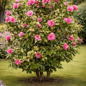 Camelia japonica roz inflorita in ghiveci 22 cm 50-80 cm arbust ornamental exterior
