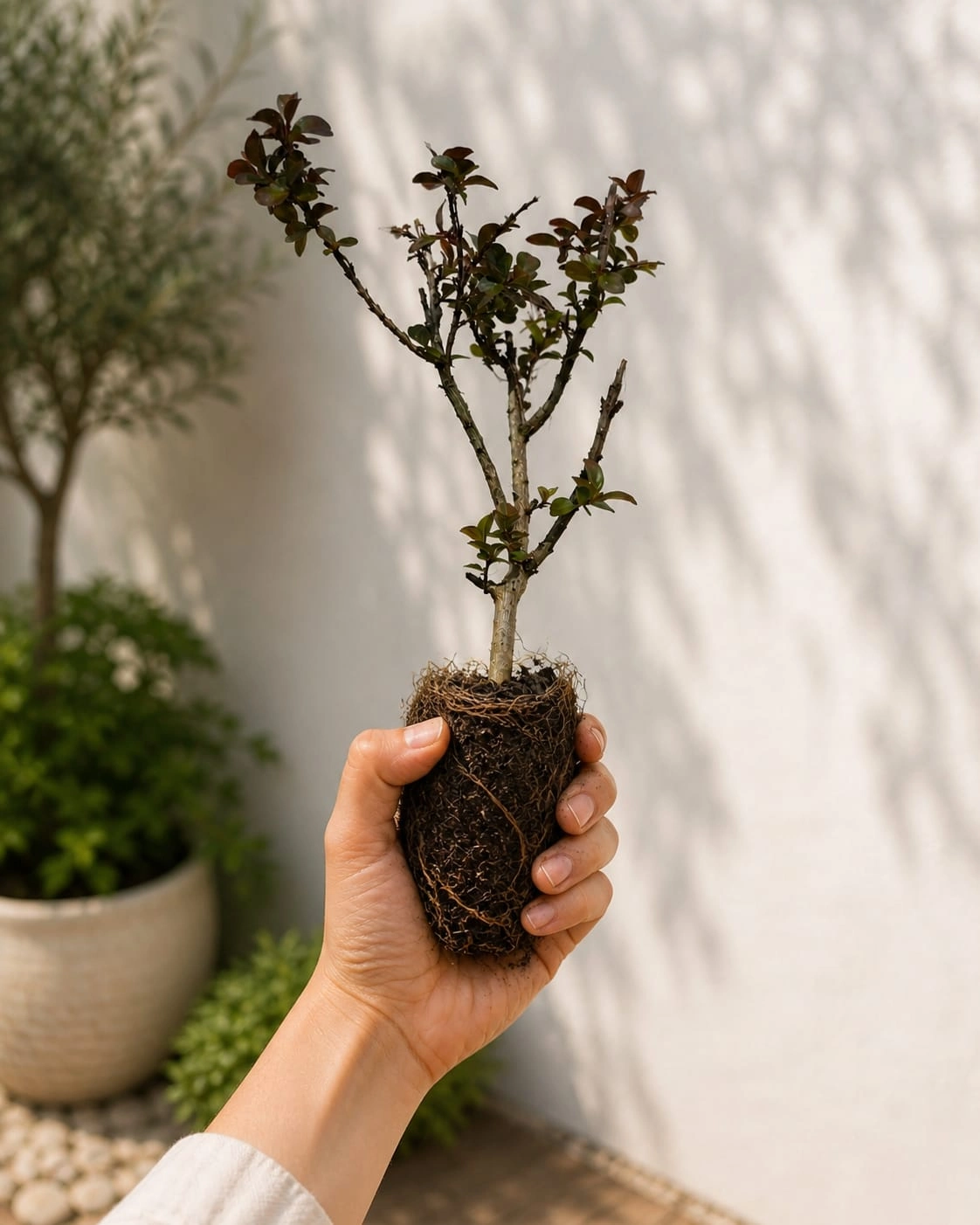 Liliac Indian roz pitic 10-20 cm ( Ghiveci biodegradabil ) - imagine 2