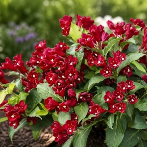 weigela cherry love 5-10 cm arbust ornamental flori rosii ghiveci planta gradina