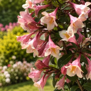 weigela vintage love 5-10 cm arbust ornamental flori roz crem ghiveci planta gradina